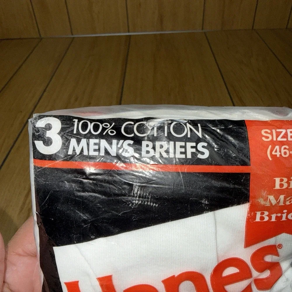 Vintage 1996 Hanes Men's Briefs Underwear Size 2X (48-50)Pack of 3 New Old Stock